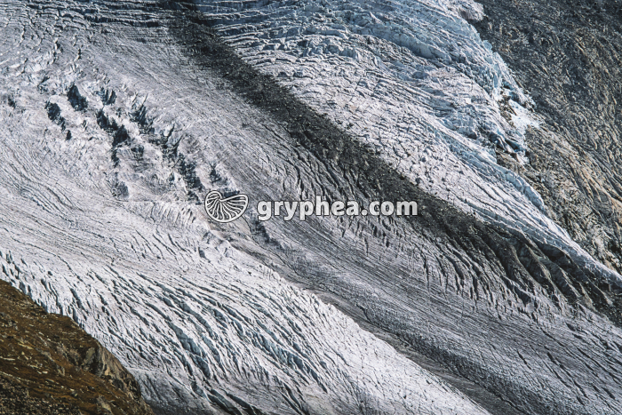 Moraine centrale sur un glacier suisse - gryphea.org